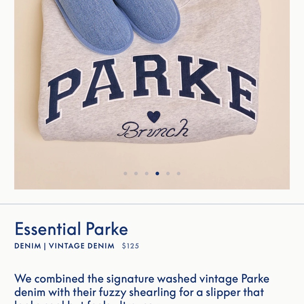 Parke Brunch Collab Denim Slip-On Slippers Size W8/ M7 - Picture 10 of 15